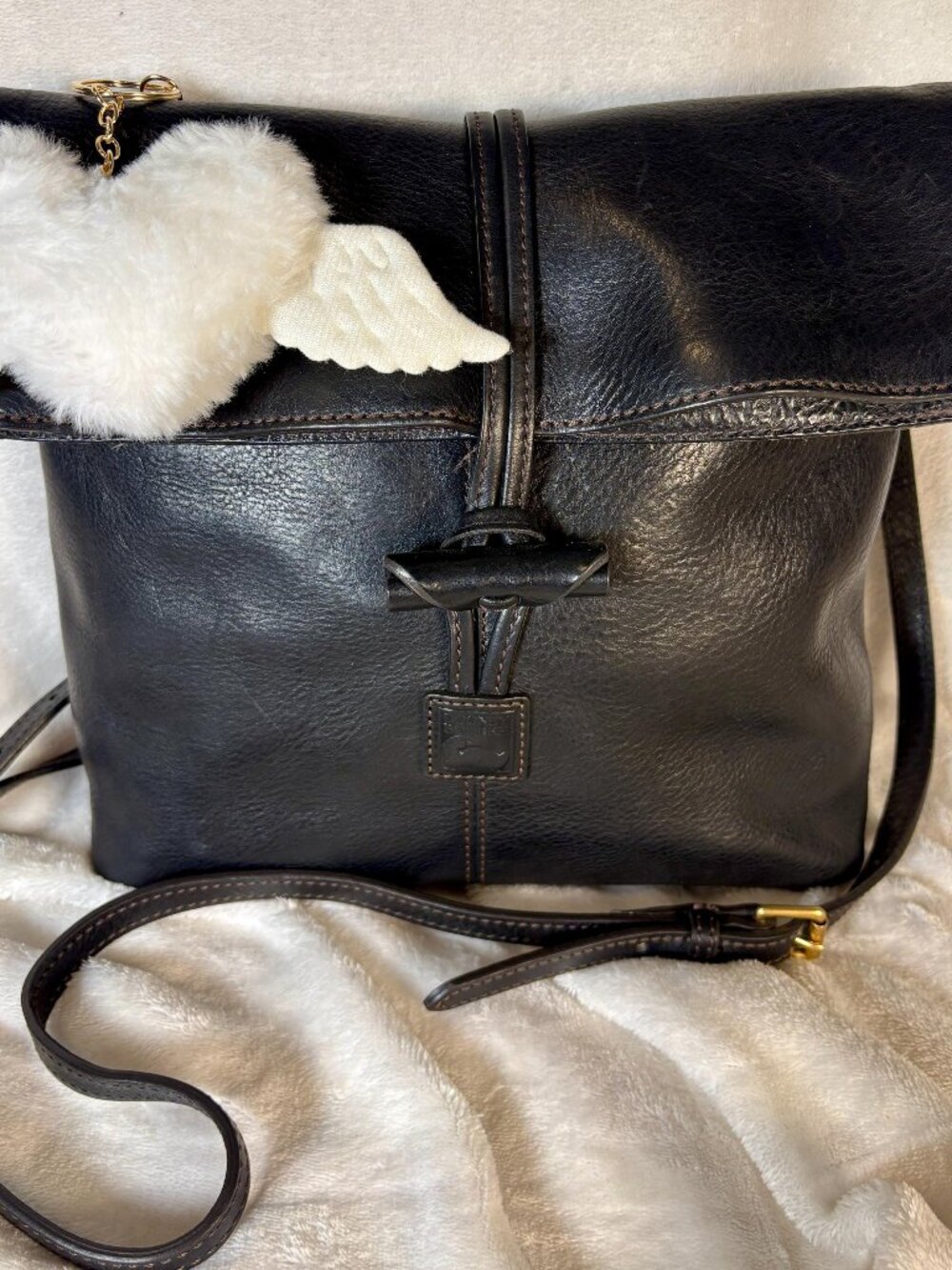 Dooney and Bourke Black Florentine Medium Toggle Crossbody